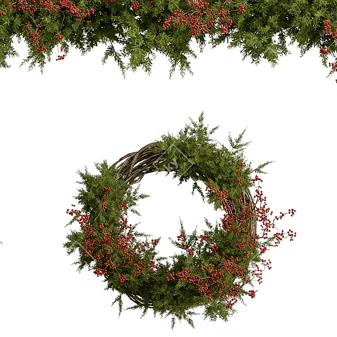  Festive Porch Christmas Decor Set 3D model image 2