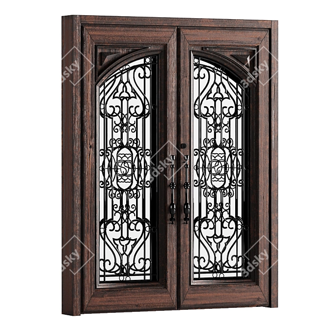 Double Entry Door Ensemble 3D model image 1