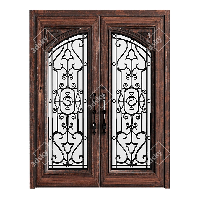 Double Entry Door Ensemble 3D model image 2