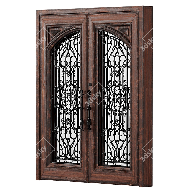 Double Entry Door Ensemble 3D model image 3