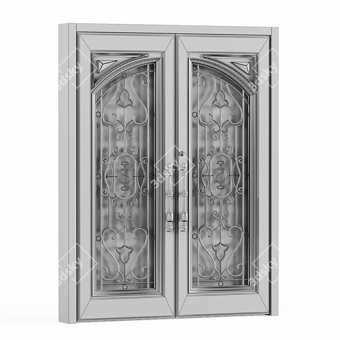 Double Entry Door Ensemble 3D model image 4