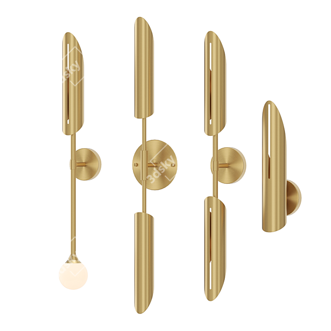 Sleek Metal Wall Sconces Collection 3D model image 1