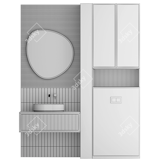 Bathroom Essentials Set with Lighting 3D model image 2