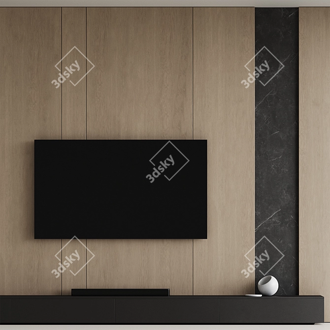 High-Resolution TV Wall 12 3D model image 2