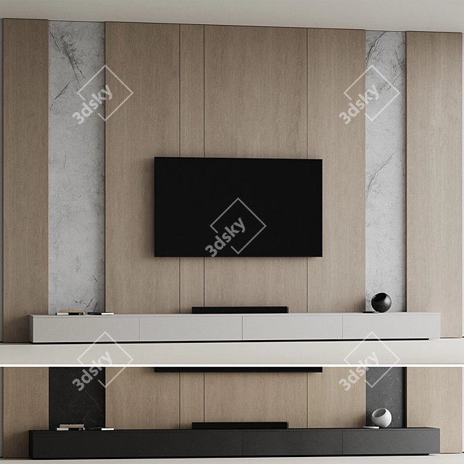 High-Resolution TV Wall 12 3D model image 6