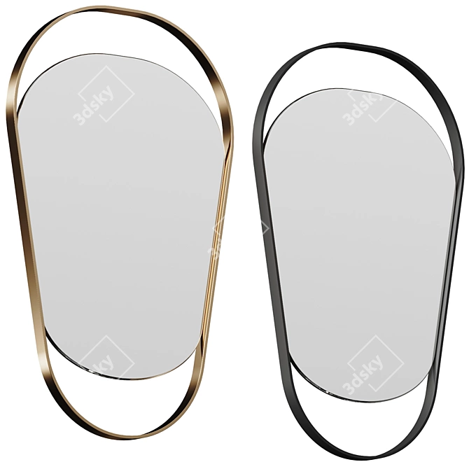 Celestial Brass Wall Mirror 3D model image 1