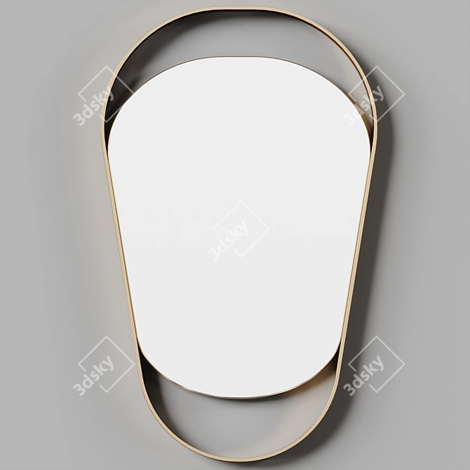 Celestial Brass Wall Mirror 3D model image 2