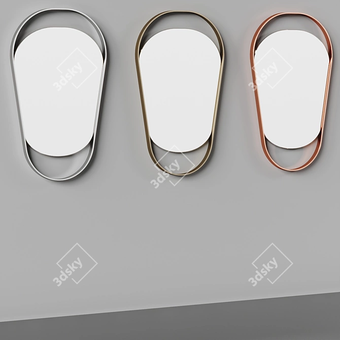 Celestial Brass Wall Mirror 3D model image 3