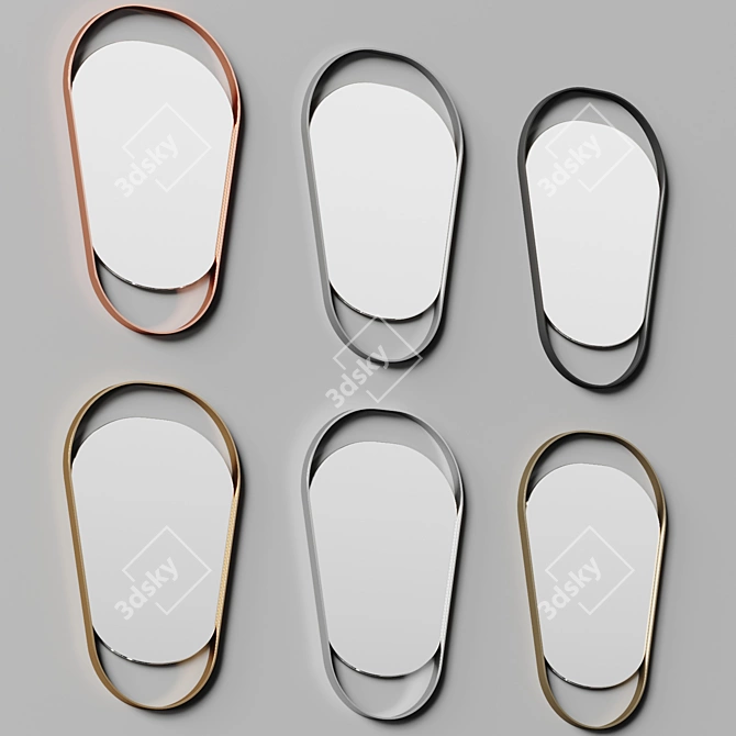 Celestial Brass Wall Mirror 3D model image 4