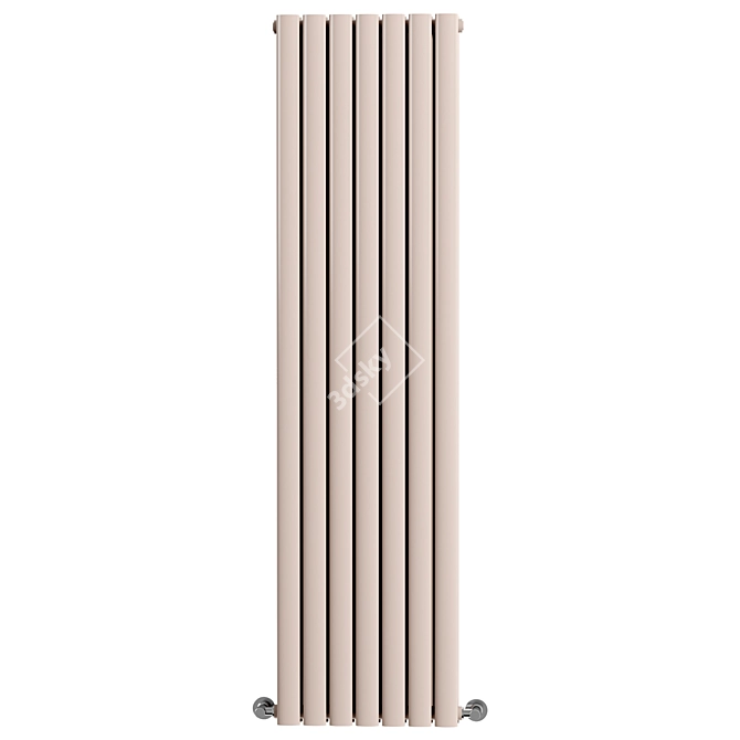 Modern White Double Vertical Radiator 3D model image 2