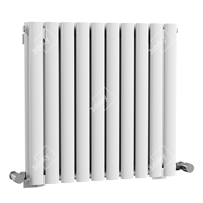 Salvador White Double Horizontal Radiator 3D model image 1