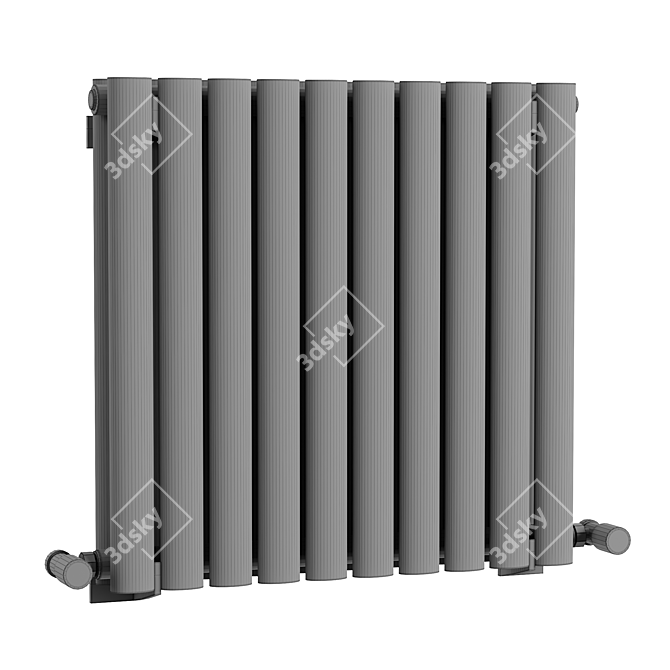 Salvador White Double Horizontal Radiator 3D model image 2