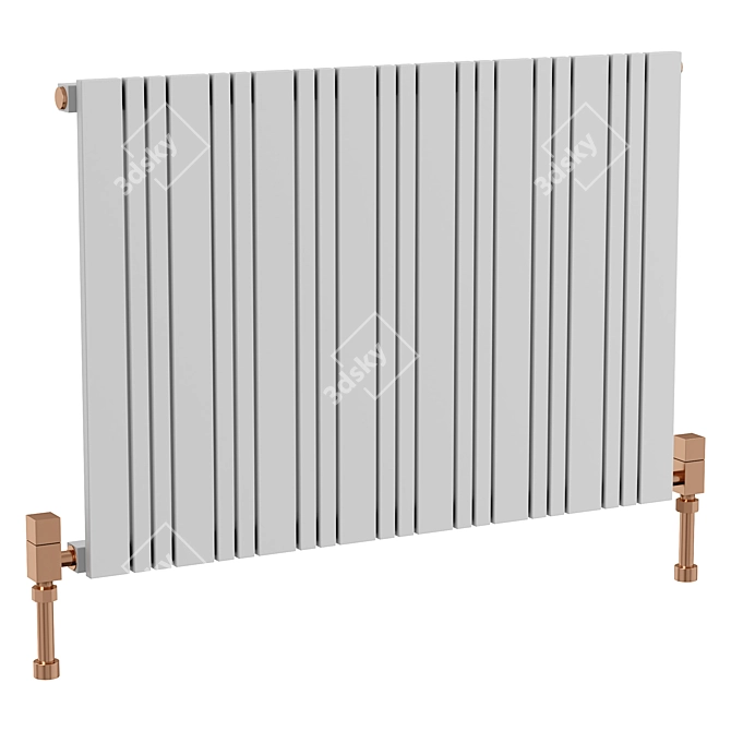 Modern White Steel Radiator 3D model image 1