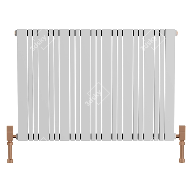 Modern White Steel Radiator 3D model image 2