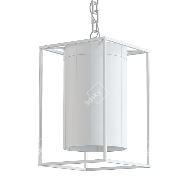 Sleek Black Pendant Light 3D model image 2