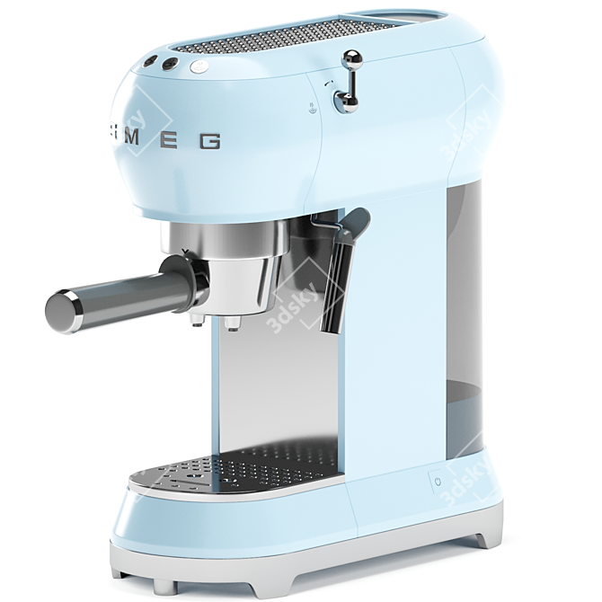 Retro Style Espresso Coffee Machine 3D model image 5