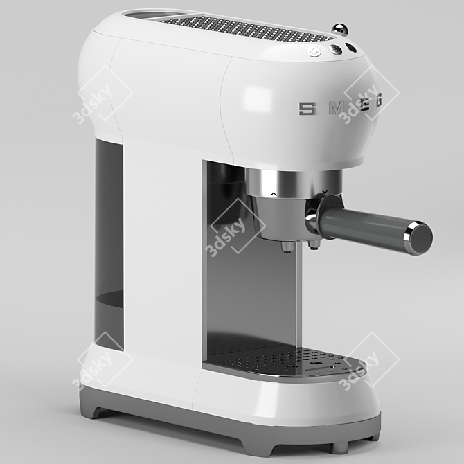 Retro Style Espresso Coffee Machine 3D model image 7