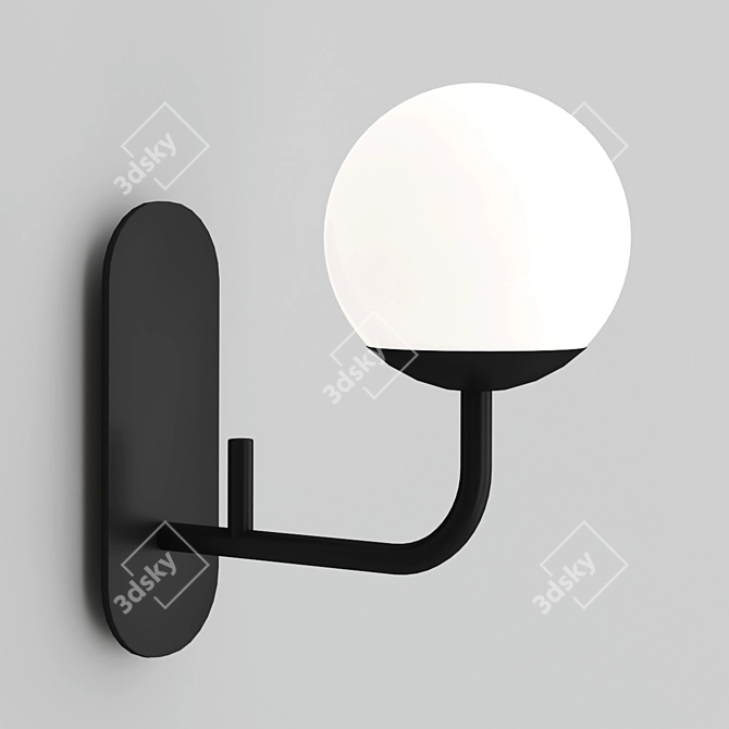 Opal Glass LED Wall Lamp 3D model image 2