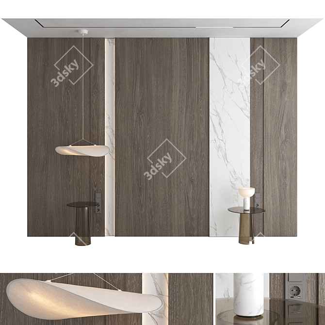 3D Decorative Wall Panel Set 3D model image 1