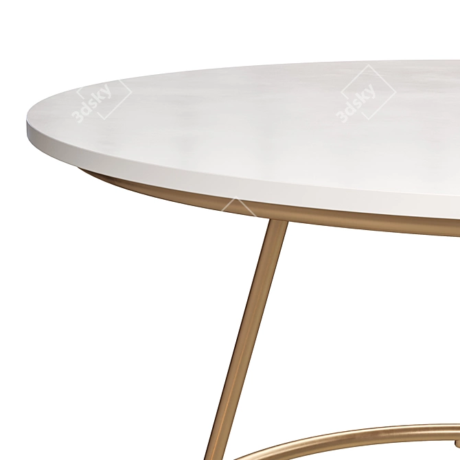 Marble Brass Coffee Table 3D model image 3