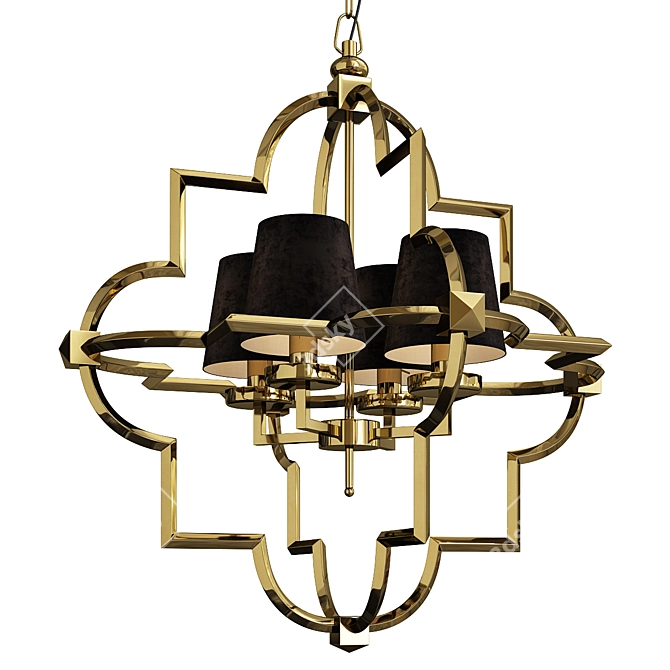 Elegant Eichholtz Gold Lantern Fixture 3D model image 1