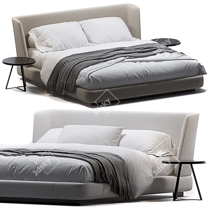 Luxury Creed Bed by Minotti 3D model image 1