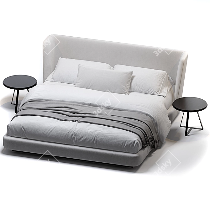 Luxury Creed Bed by Minotti 3D model image 2