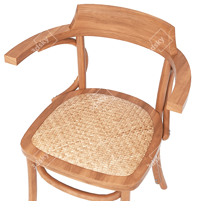 Elegant Ematy Wooden Chair 3D model image 4