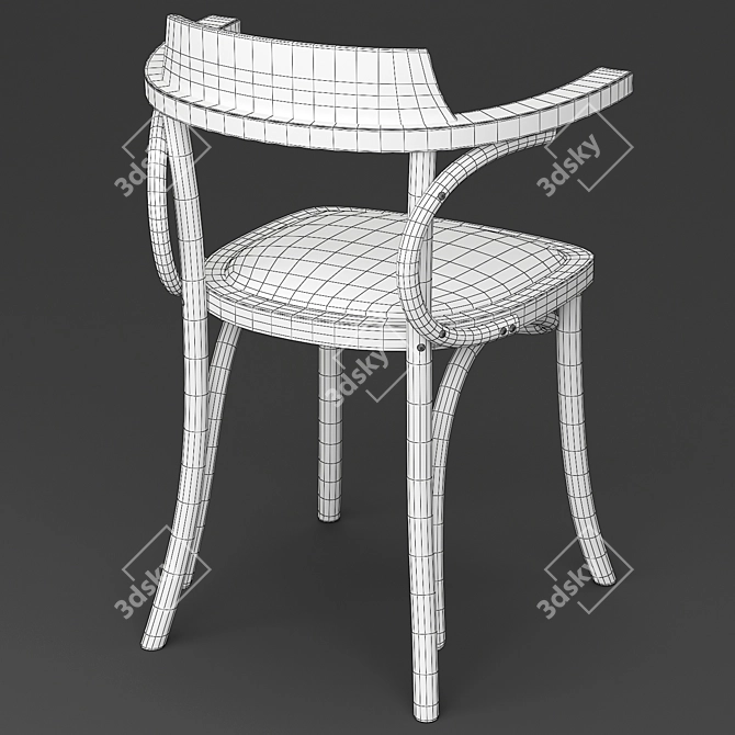 Elegant Ematy Wooden Chair 3D model image 7