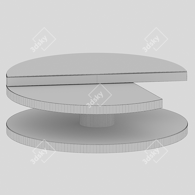 Marble Coffee Table with Leather Insets 3D model image 3