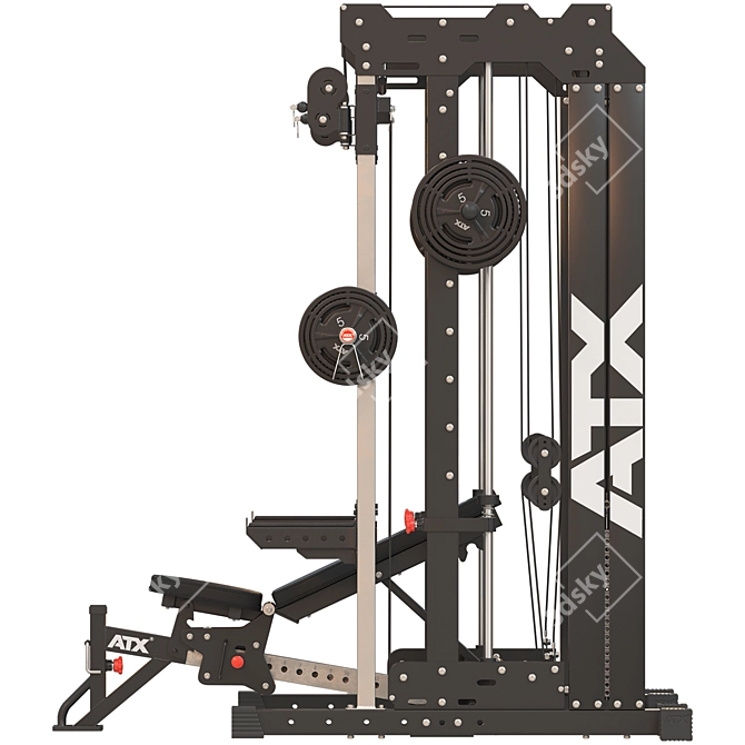 ATX Multifunctional Smith Cable Rack 3D model image 4