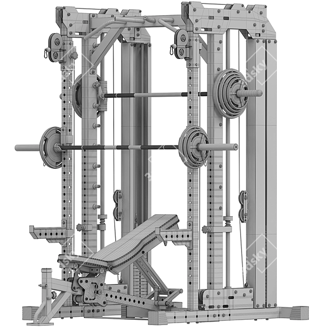 ATX Multifunctional Smith Cable Rack 3D model image 6