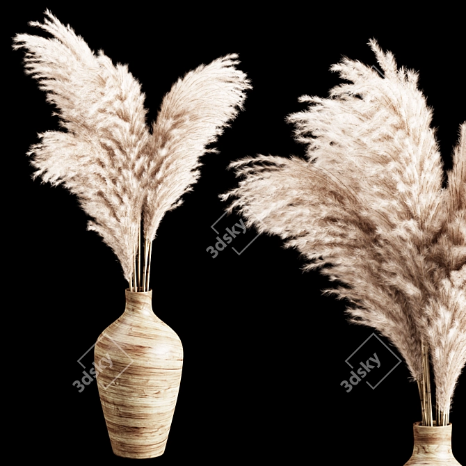 Tall Pampas Vase 45cm 3D model image 1