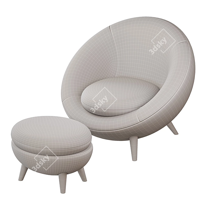  Luxury Susan Armchair Set 3D model image 3