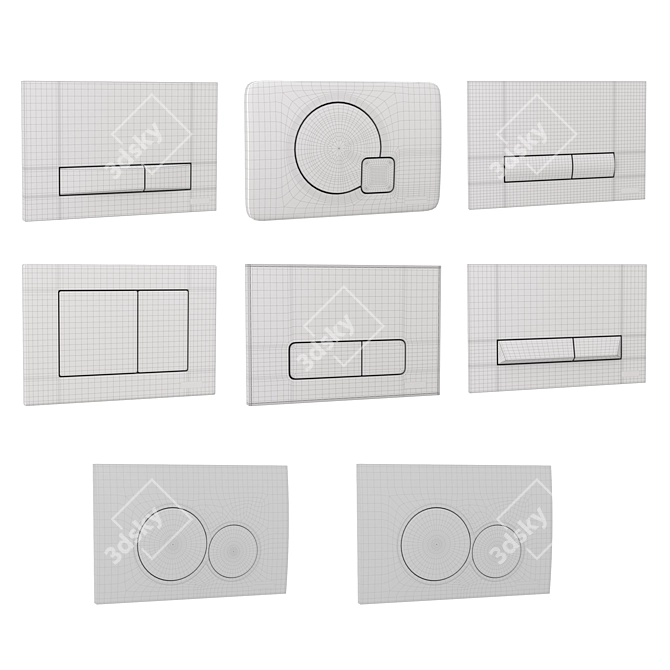 IMPRESE Flush Buttons Set (8 pcs.) 3D model image 5