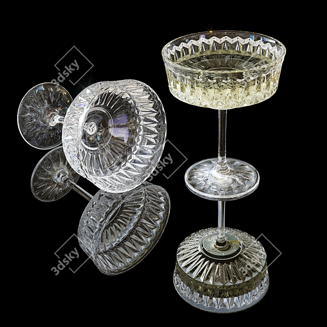 Elegant Glass Goblets Set | 3D Models 3D model image 1