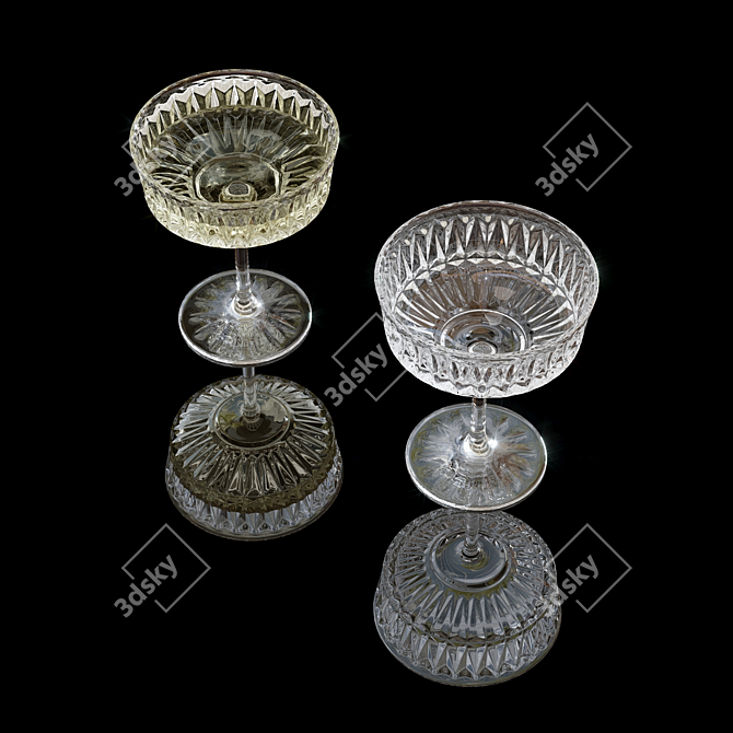 Elegant Glass Goblets Set | 3D Models 3D model image 2