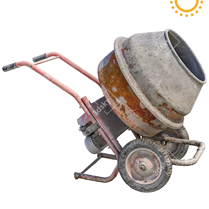 High-Quality Concrete Mixer 3D model image 2