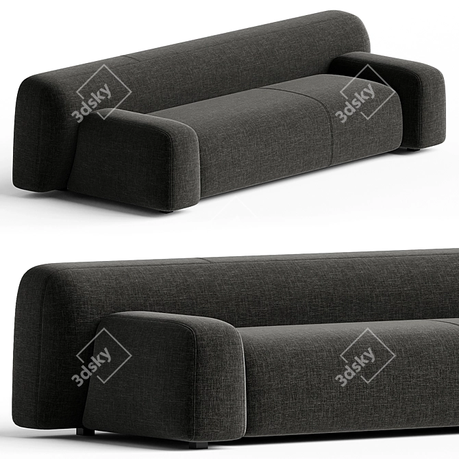 Modern Modular Suiseki Sofa System 3D model image 1