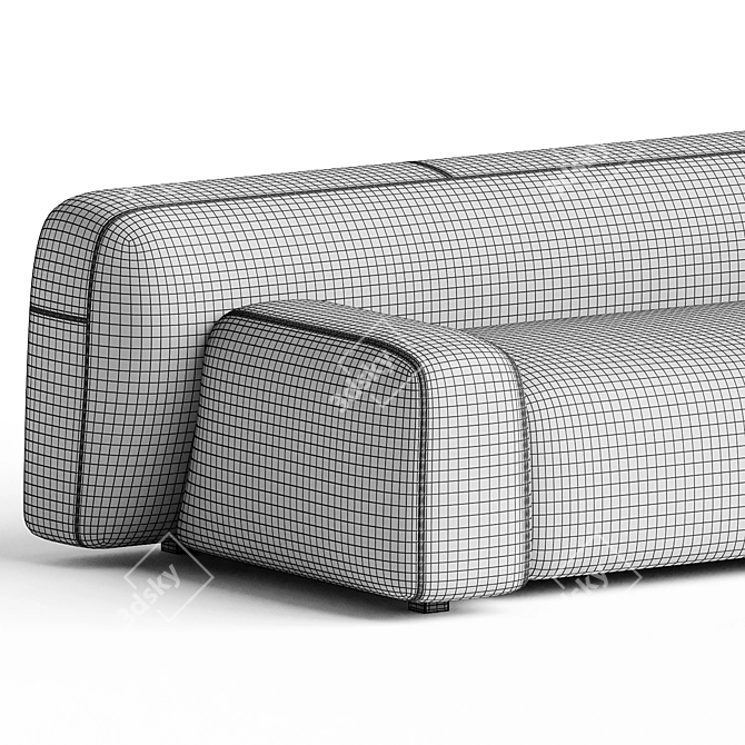 Modern Modular Suiseki Sofa System 3D model image 3