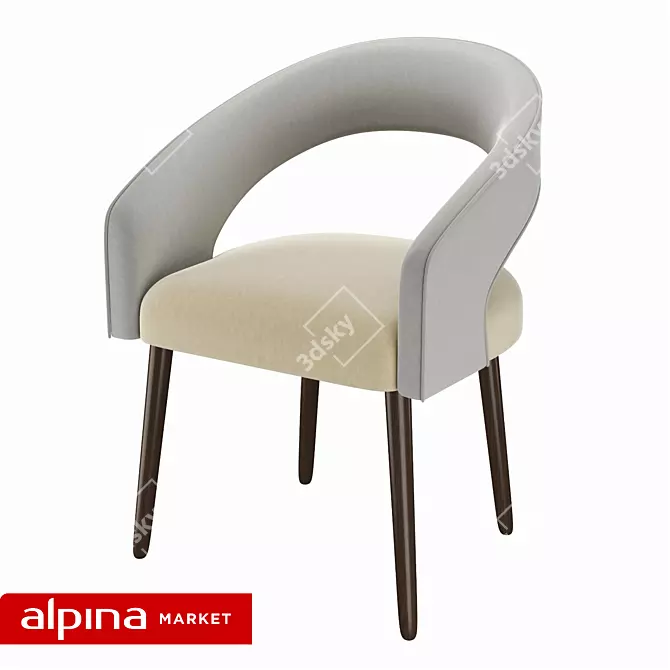 Elegant Ergonomic Armchair VERONICA 3D model image 1