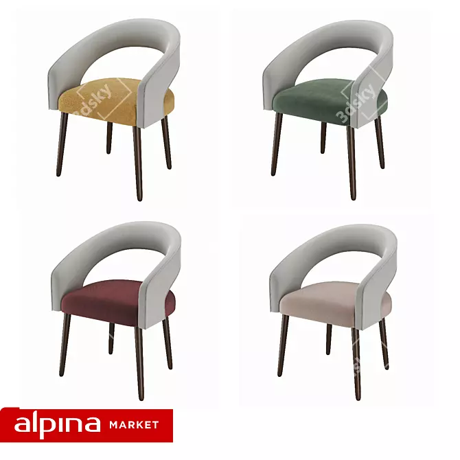 Elegant Ergonomic Armchair VERONICA 3D model image 2