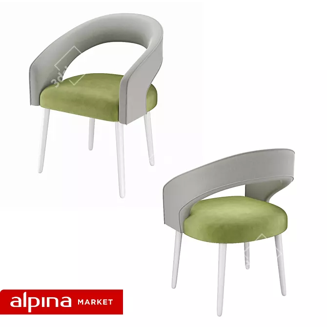 Elegant Ergonomic Armchair VERONICA 3D model image 5