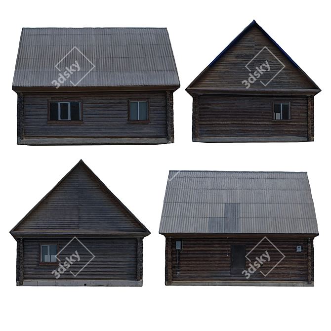 Wooden House 8K Texture 3D model image 3