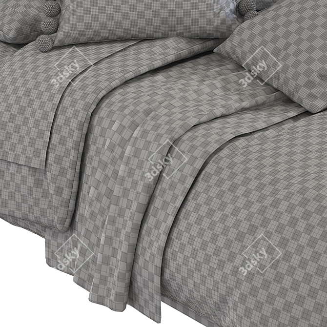 Modern Crescent Bed 304 3D model image 6