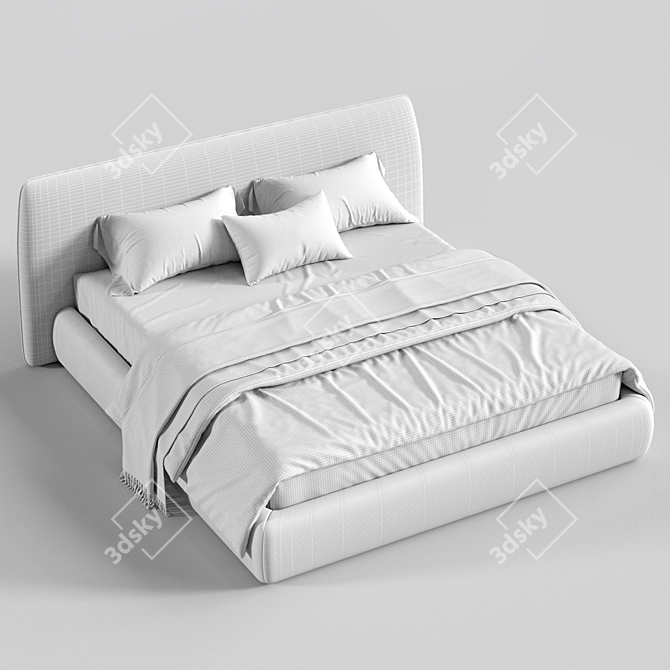 Sleek Modern Boca Slim Bed 3D model image 3