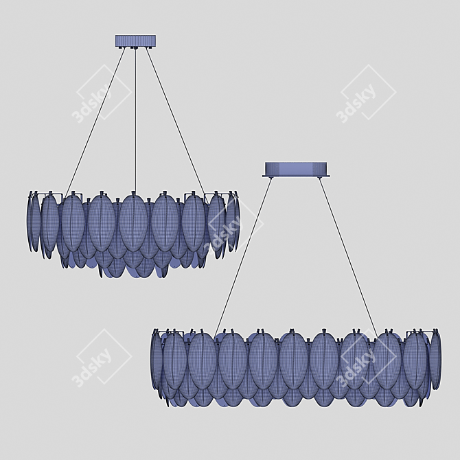 Glass Feather Chandelier Collection 3D model image 2