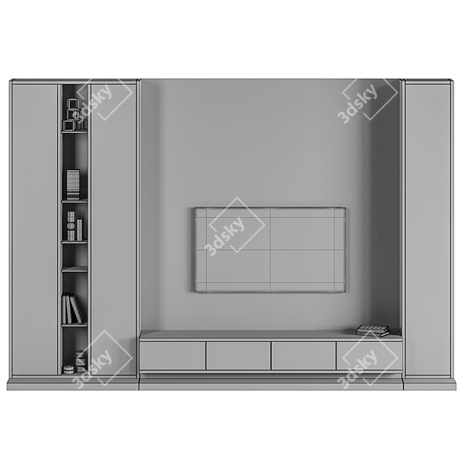 Modern TV Wall Unit Set 3D model image 5