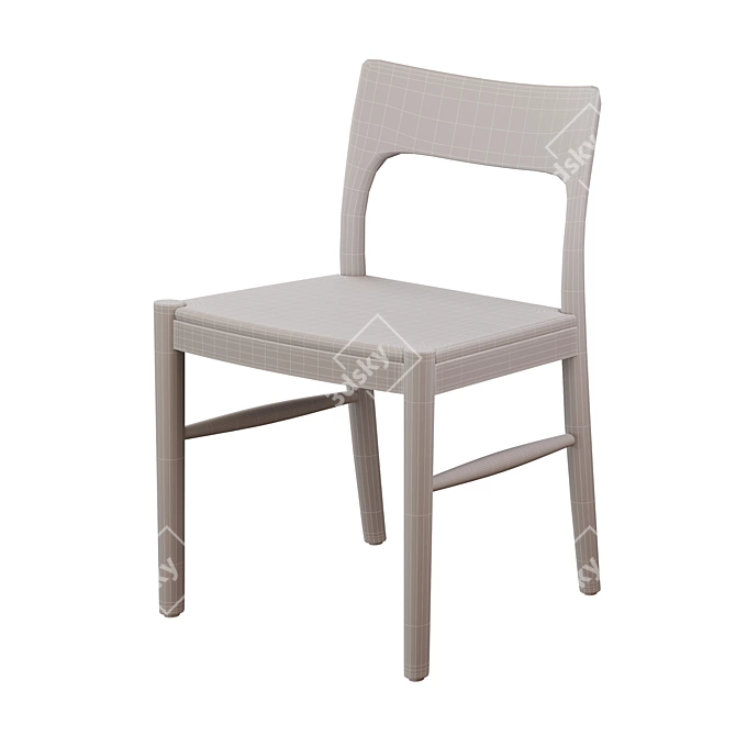 Modern Open-back Dining Chair 3D model image 3