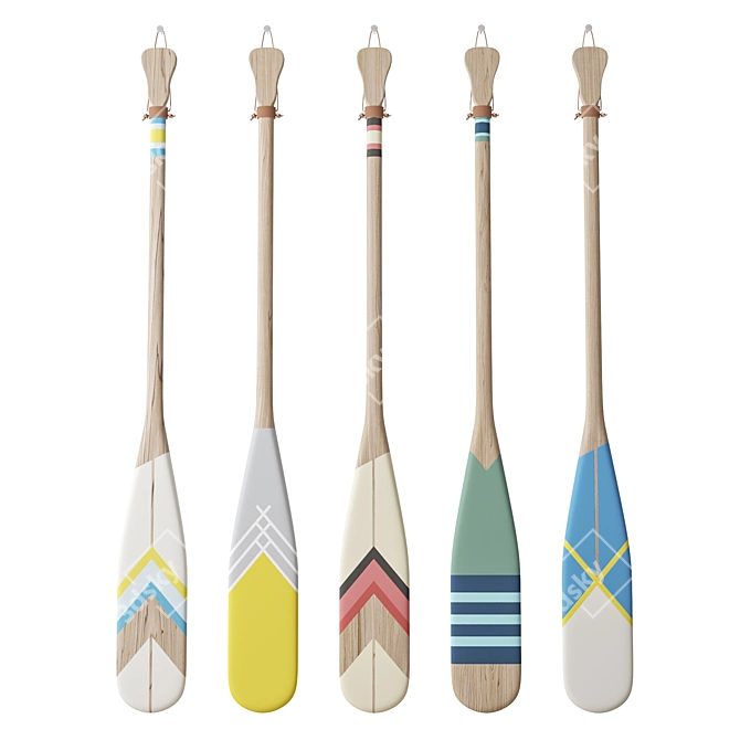 Lake House Oar Set 3D model image 1